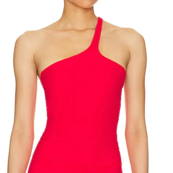 HOT Beyond Yoga Red One Shoulder Tank Top Beyond Yoga